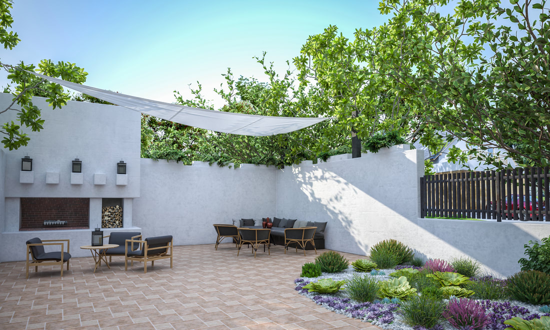 Outdoor living space concrete patio Yuma